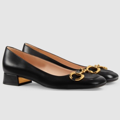 Gucci Ballet Flats in Black Leather with Horsebit GGSS24040