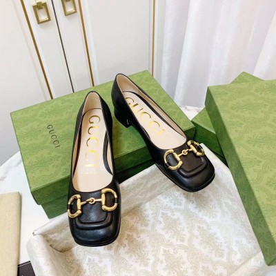 Gucci Ballet Flats in Black Leather with Horsebit GGSS24040