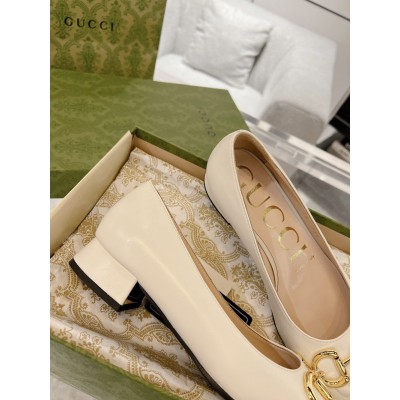 Gucci Ballet Flats in Light Pink Leather with Horsebit GGSS24044