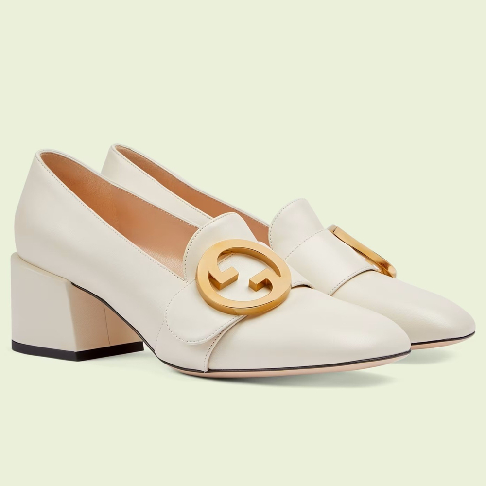 Gucci Blondie Pumps 55mm in White Leather GGSS24134