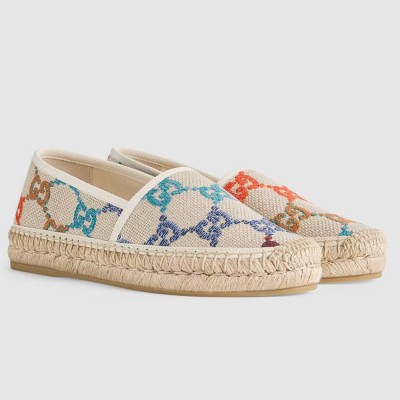 Gucci Espadrilles In Multicolor GG Linen Canvas GGSS24028