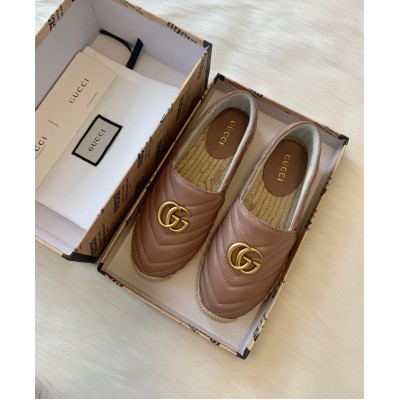 Gucci Espadrilles in Dusty Pink Matelasse Leather with Double G GGSS24026