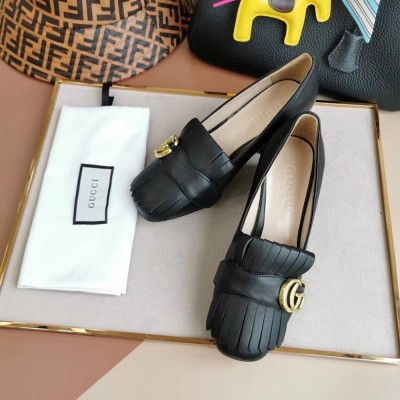 Gucci Fringed Pumps 50mm In Black Leather GGSS24135