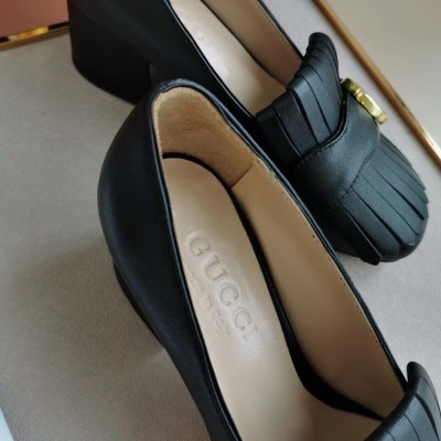 Gucci Fringed Pumps 50mm In Black Leather GGSS24135