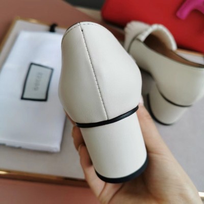 Gucci Fringed Pumps 50mm In White Leather GGSS24136