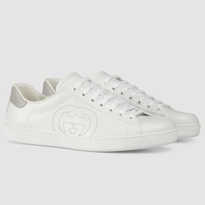 Gucci Men's Ace Sneakers in White Leather with Interlocking G GGSS24316