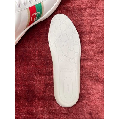 Gucci Men's Ace Sneakers in White Leather with Web Interlocking G GGSS24319