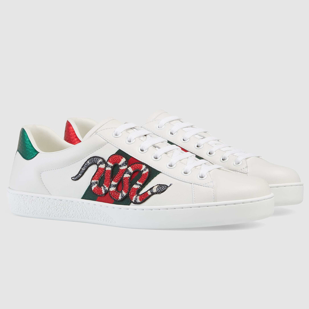 Gucci Men's Ace Sneakers with Embroidered Kingsnake GGSS24320