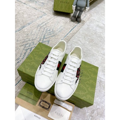 Gucci Men's Ace Sneakers with Embroidered Kingsnake GGSS24320