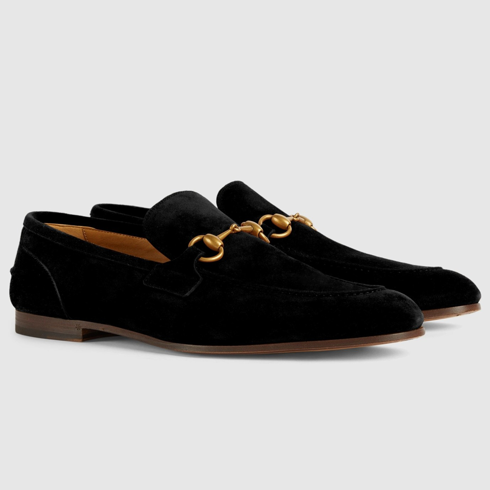 Gucci Men's Jordaan Loafers in Black Suede Leather GGSS24078