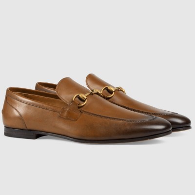 Gucci Men's Jordaan Loafers in Brown Leather GGSS24079