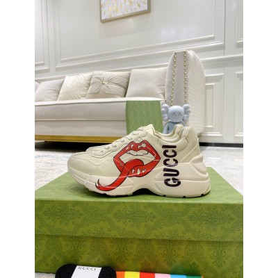 Gucci Men's Rhyton Sneakers with Mouth Print GGSS24345