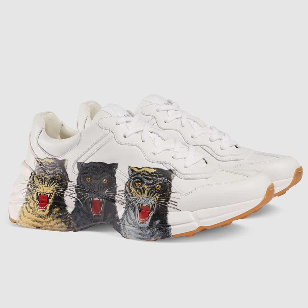 Gucci Men's Rhyton Sneakers with Tigers Print GGSS24348