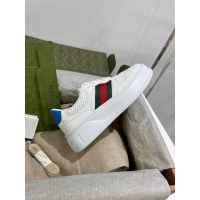 Gucci Men's Sneakers in White Leather with Web GGSS24356