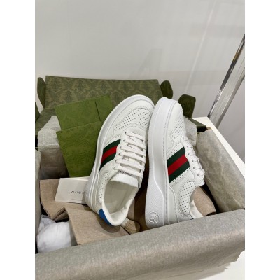 Gucci Men's Sneakers in White Leather with Web GGSS24356