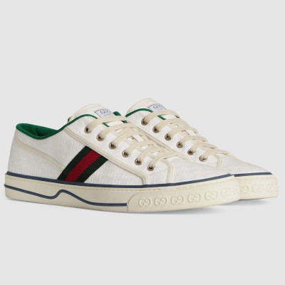 Gucci Men's Tennis 1977 Sneakers in White GG Fabric GGSS24360