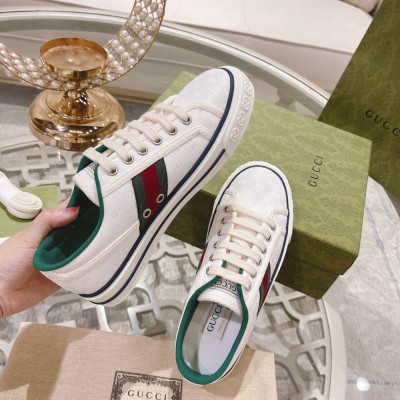 Gucci Men's Tennis 1977 Sneakers in White GG Fabric GGSS24360