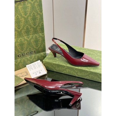 Gucci Slingback Pumps 55mm in Red Patent Leather GGSS24159