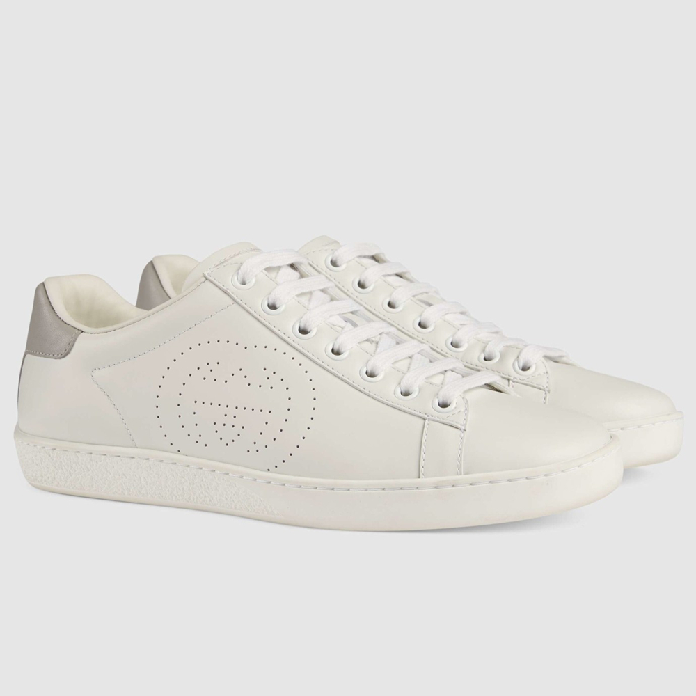 Gucci Women's Ace Sneakers in White Leather with Interlocking G GGSS24368