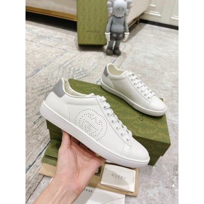 Gucci Women's Ace Sneakers in White Leather with Interlocking G GGSS24368