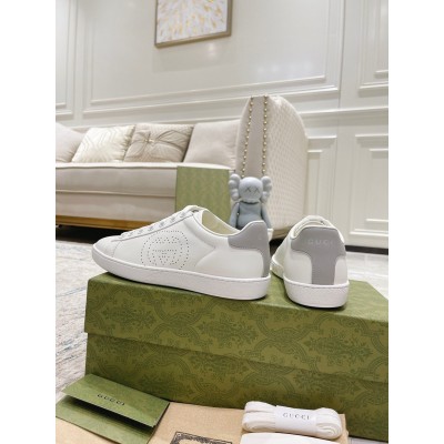 Gucci Women's Ace Sneakers in White Leather with Interlocking G GGSS24368