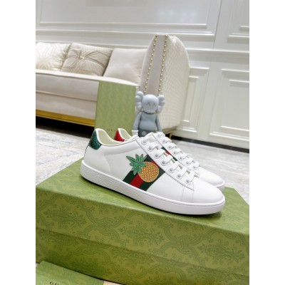 Gucci Women's Ace White Sneakers with Pineapple Embroidered GGSS24372