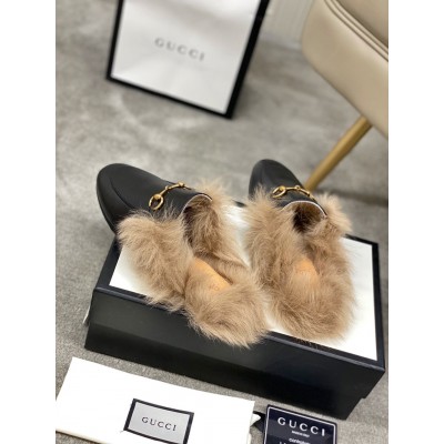 Gucci Women's Princetown Slippers with Lamb Wool GGSS24297