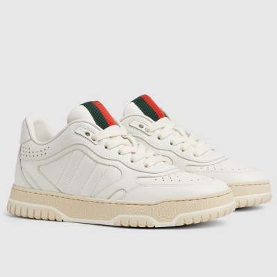 Gucci Women's Re-Web Sneakers in White Leather GGSS24379