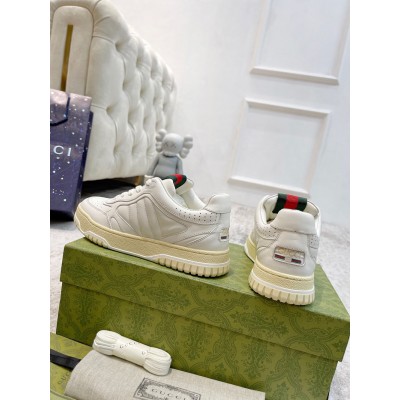 Gucci Women's Re-Web Sneakers in White Leather GGSS24379