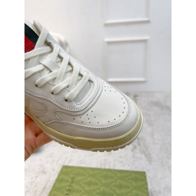 Gucci Women's Re-Web Sneakers in White Leather GGSS24379