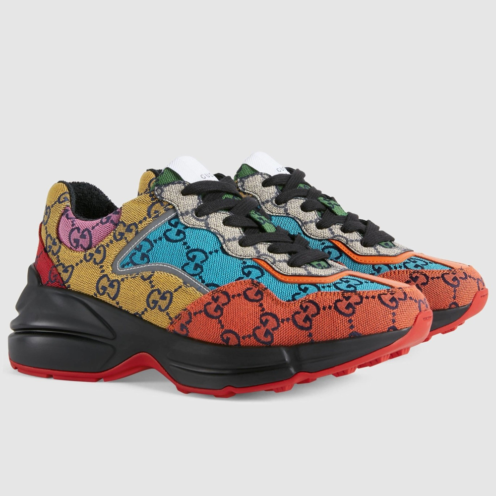 Gucci Women's Rhyton Sneakers In Multicolor GG Canvas GGSS24383