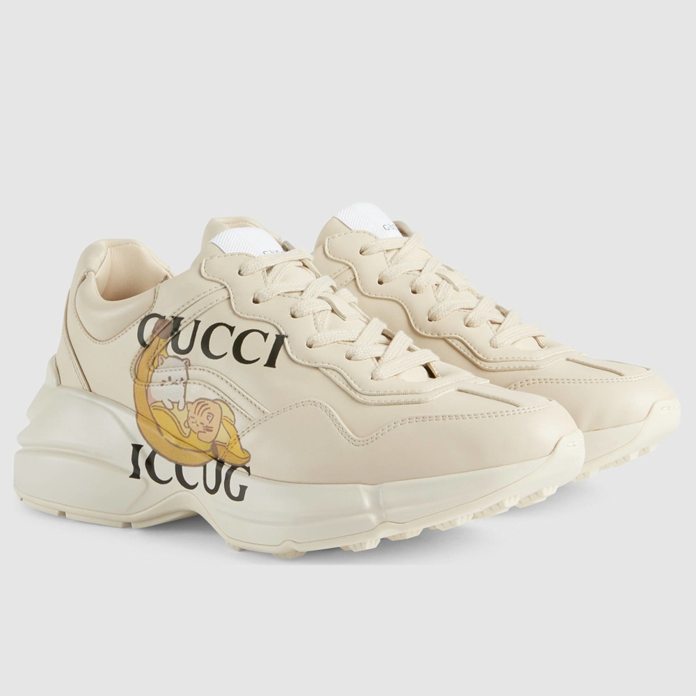 Gucci Women's Rhyton Sneakers with Bananya Print GGSS24387