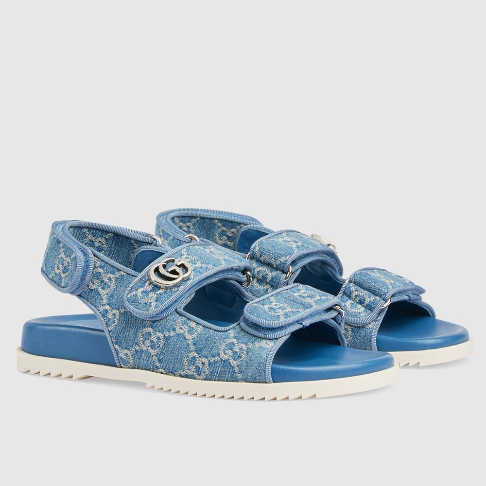 Gucci Women's Sandals in Light Blue Denim with Double G GGSS24233