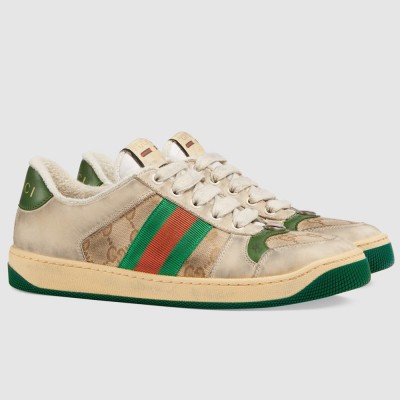 Gucci Women's Screener Sneakers with Green Details GGSS24404