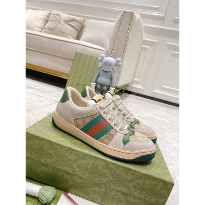 Gucci Women's Screener Sneakers with Green Details GGSS24404