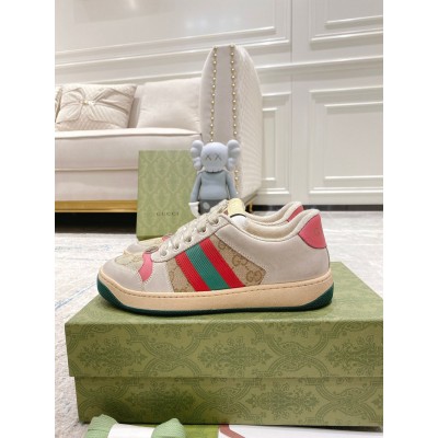 Gucci Women's Screener Sneakers with Pink Details GGSS24405