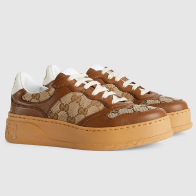 Gucci Women's Sneakers in Beige GG Canvas and Leather GGSS24406