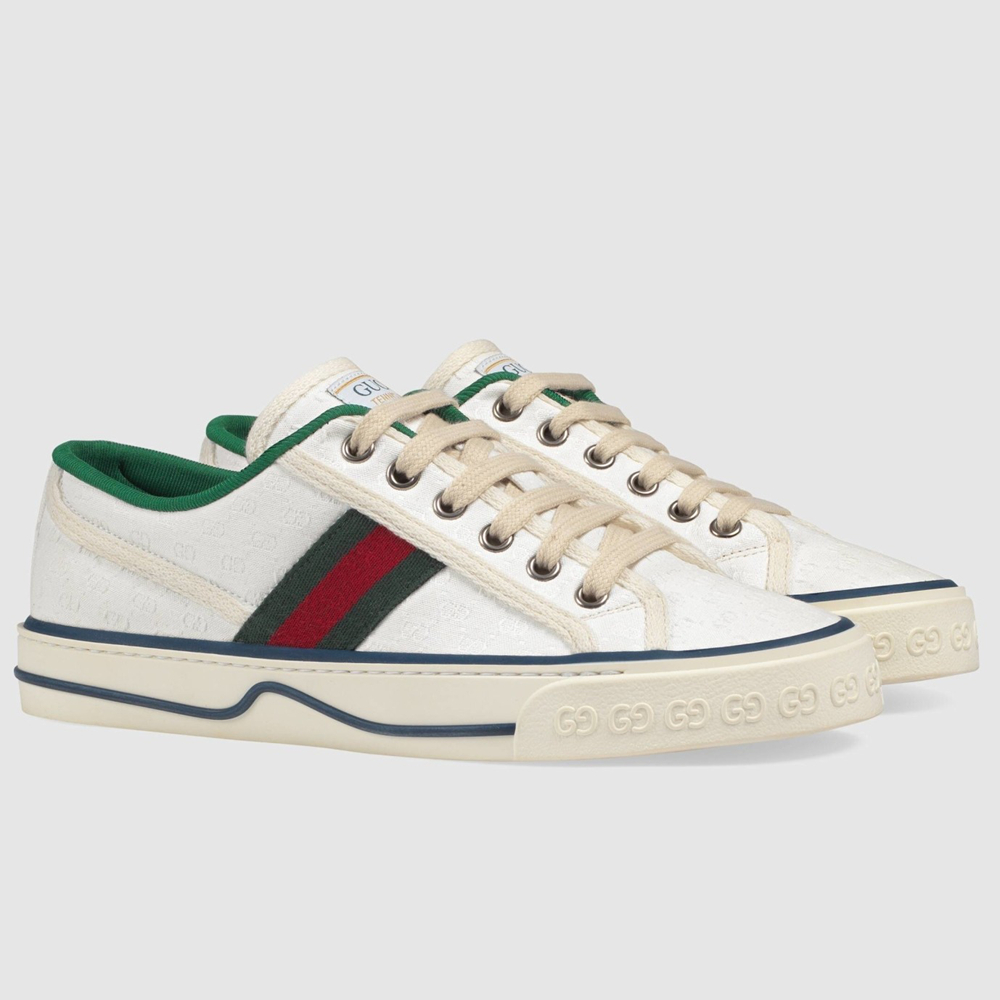 Gucci Women's Tennis 1977 Sneakers in White GG Fabric GGSS24412