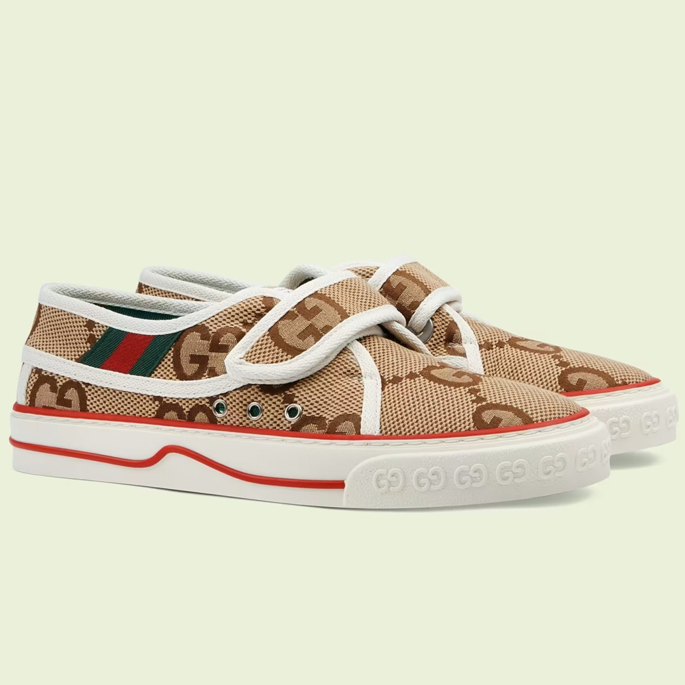 Gucci Women's Tennis 1977 Velcro Sneakers in Jumbo GG Canvas GGSS24413