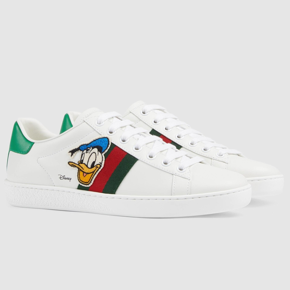 Gucci Women's White Ace Sneakers with Disney Donald Duck GGSS24061