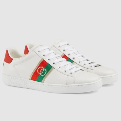 Gucci Women's White Ace Sneakers with Interlocking G GGSS24414